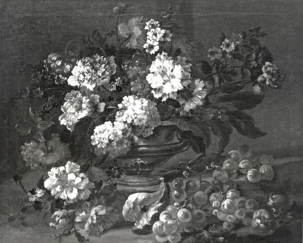 A. C. Cooper — Casteels Pieter - sec. XVIII - Natura morta con vaso di fiori e frutta — insieme